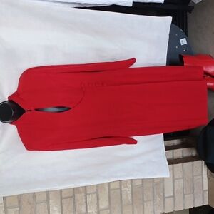 Nicole Studio Vintage red midi dress, wrap style, oriental vibes, Size 12, EUC